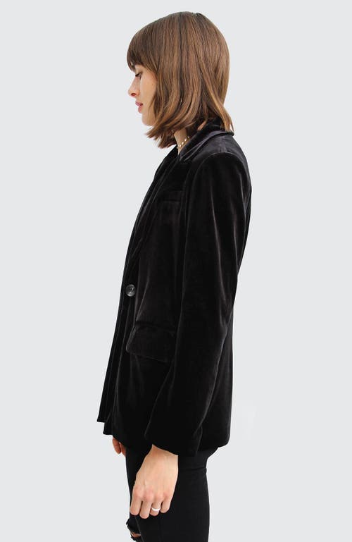 Belle & Bloom Eternity Oversized Velvet Blazer In Black