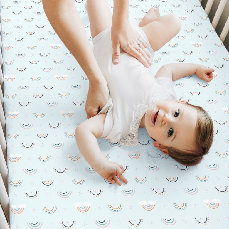 Keababies Isla Fitted Crib Sheets In Jolly Rainbow