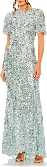 Mac Duggal Sequin Flutter Sleeve Gown | Nordstrom