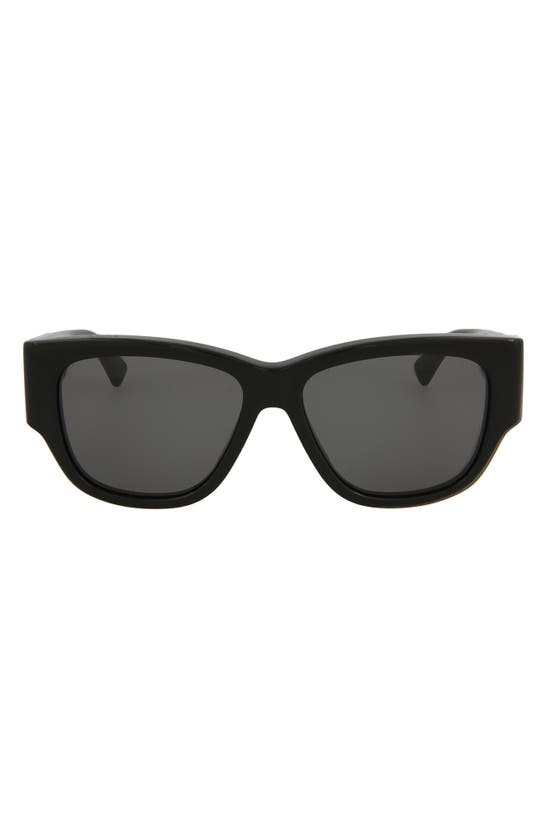 Bottega Veneta 55mm Square Sunglasses In Black Black Grey