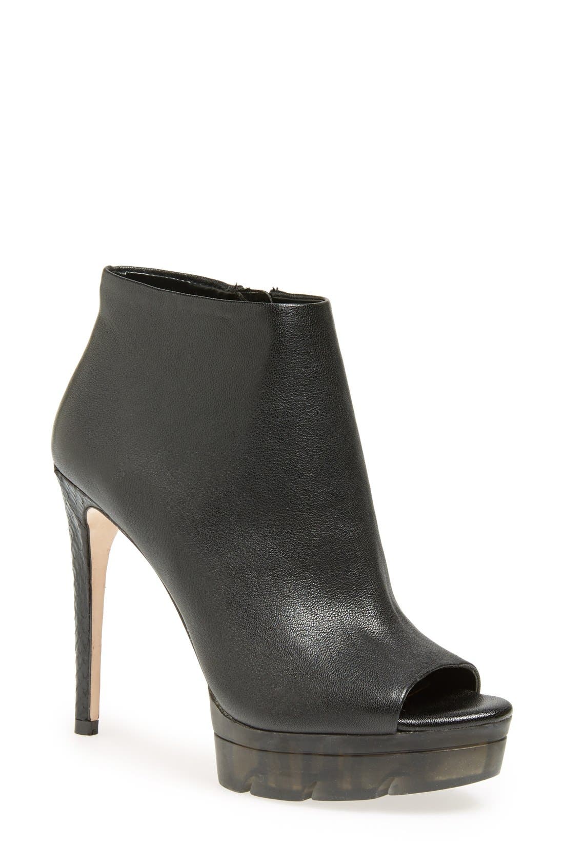 bcbg open toe booties