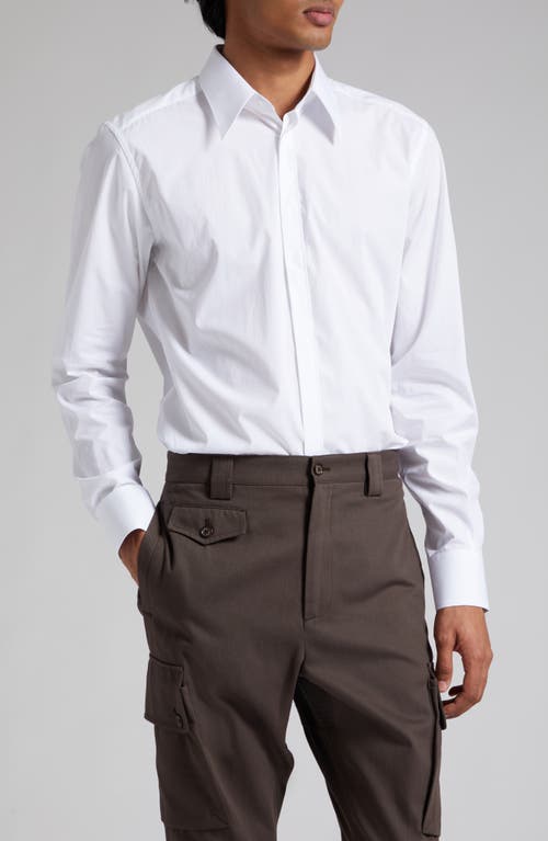 Dolce & Gabbana Martini Fit Cotton Poplin Button-Up Shirt Opt. White at Nordstrom,