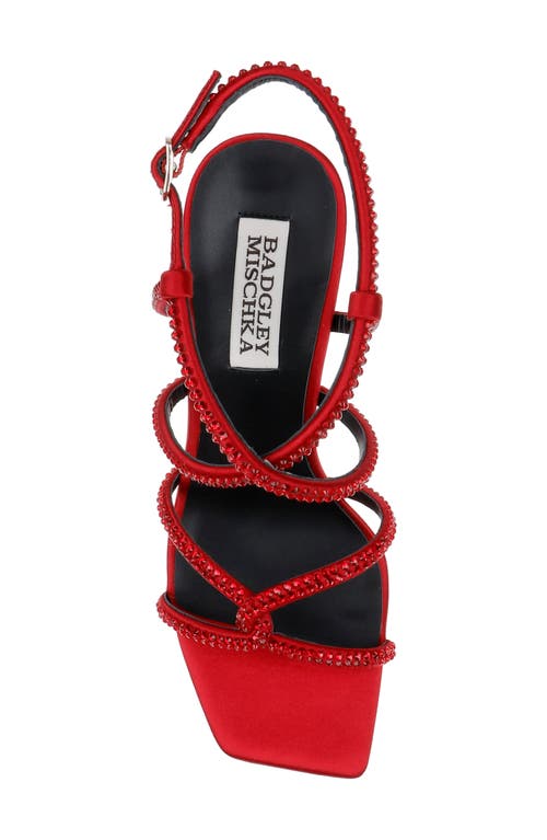 Badgley Mischka Collection Brooke Ankle Strap Sandal In Red Satin