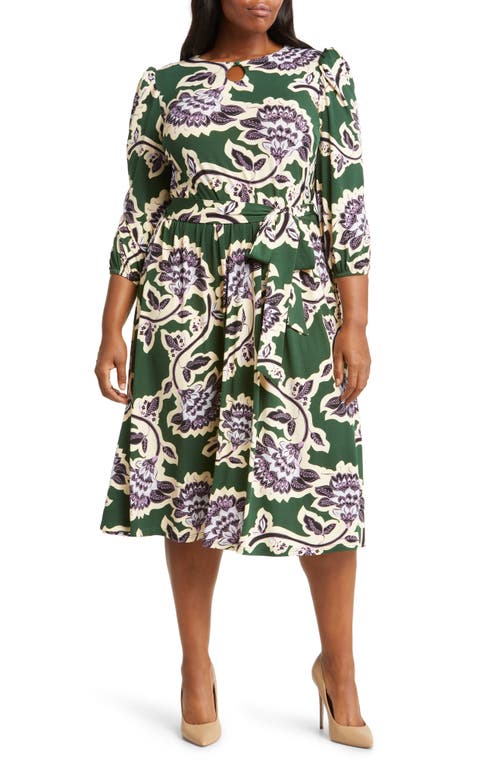 Leota Iman Print Midi Dress in Wallflower African Violet