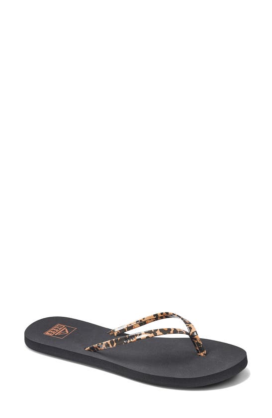 Shop Reef Bliss Nights Flip Flop In Classic Leopard