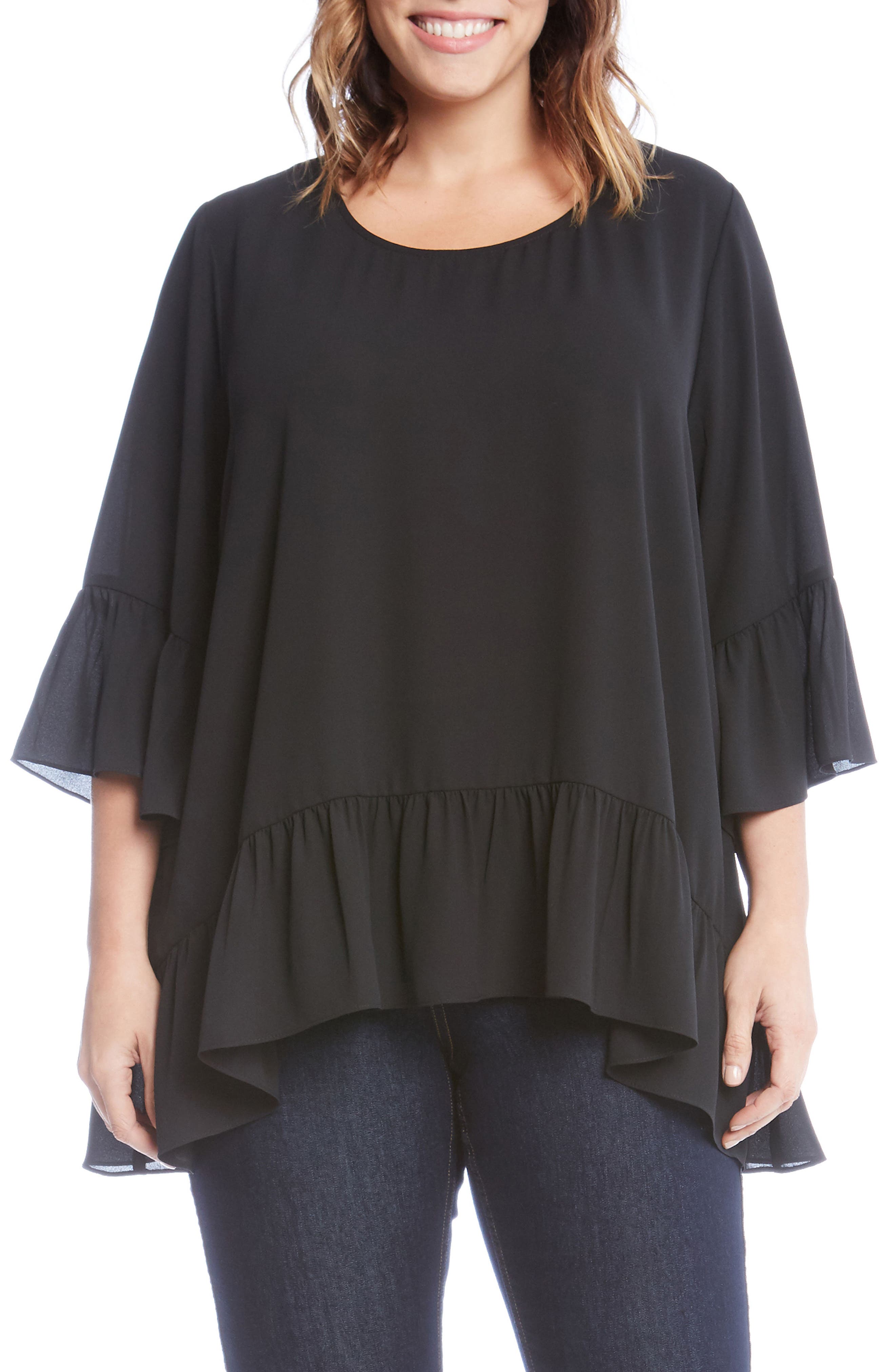 karen kane ruffle hem top