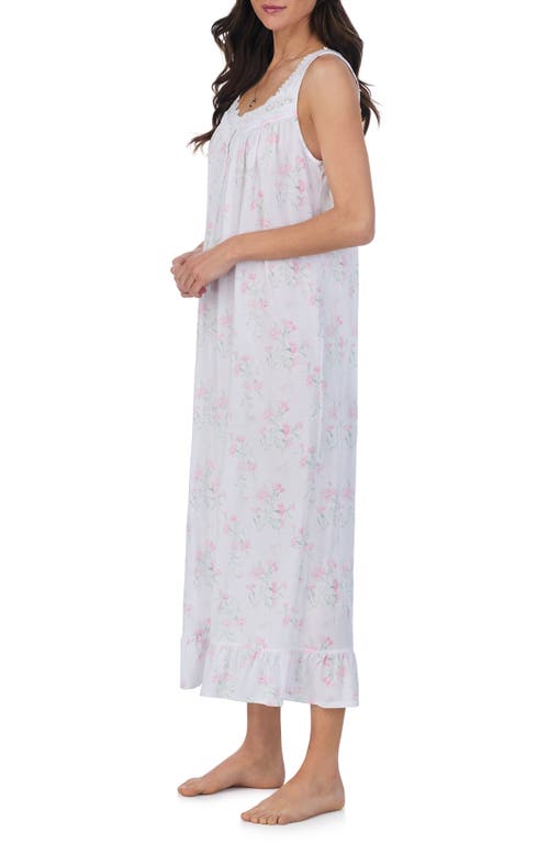 Eileen West Sleeveless Ballet Nightgown In Pink Floral