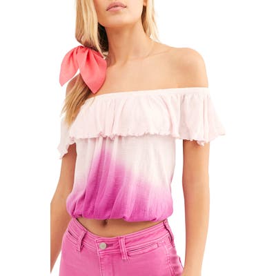 Free People Cora Lee Off The Shoulder Top, Pink
