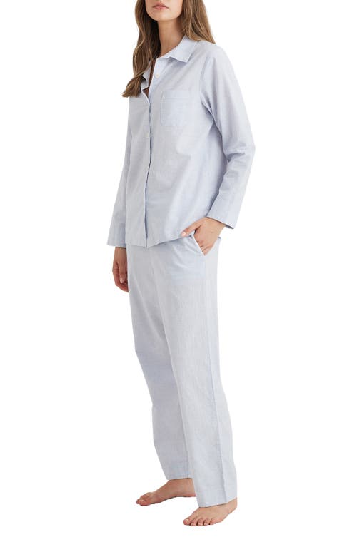 Shop Papinelle Cotton & Linen Pajamas In Beau Blue