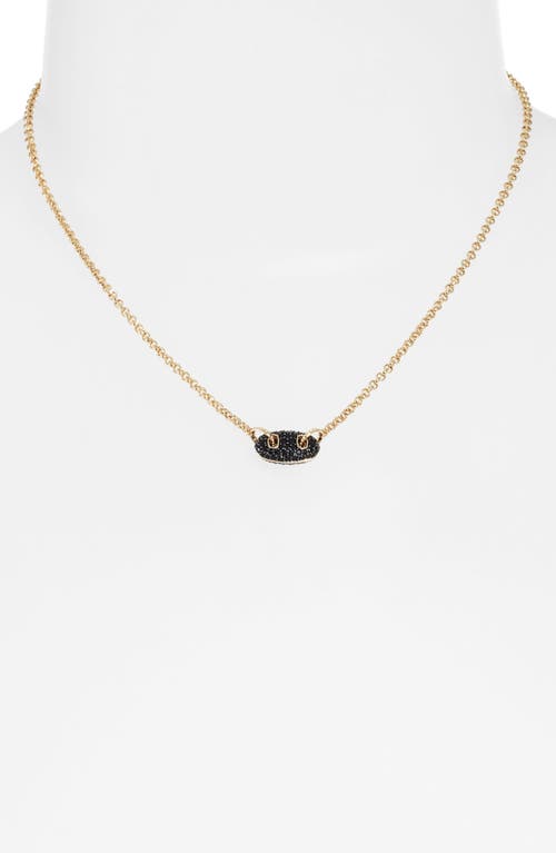 Kendra Scott Bailey Pavé Link Pendant Necklace In Gold Black Crystal