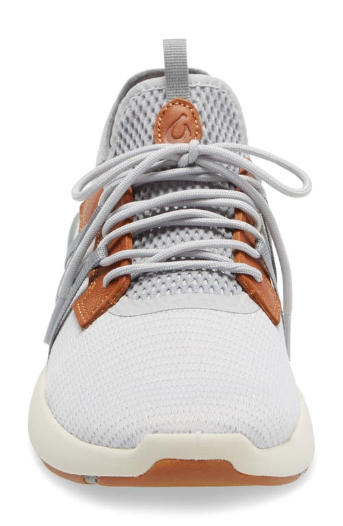 Olukai Mio Li Sneaker In Mist Grey/white Fabric