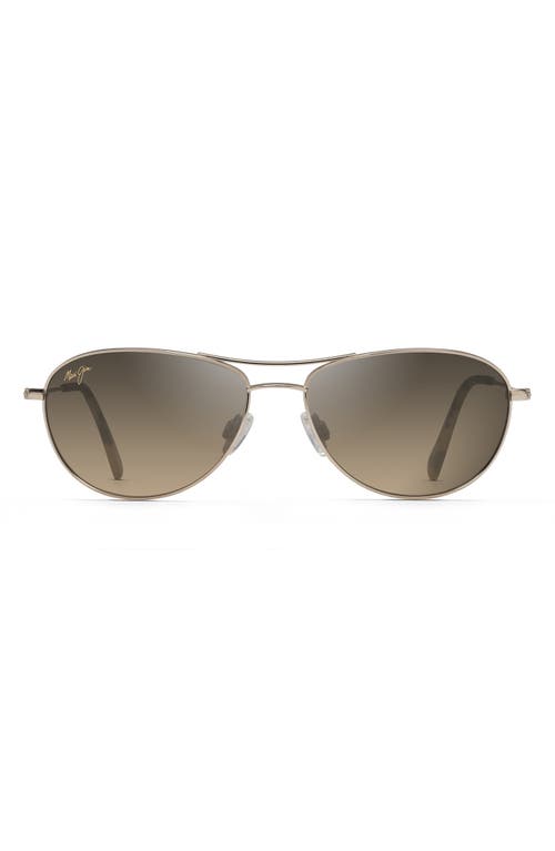 Maui Jim Baby Beach 56mm Polarized Aviator Sunglasses In Gold/tortoise