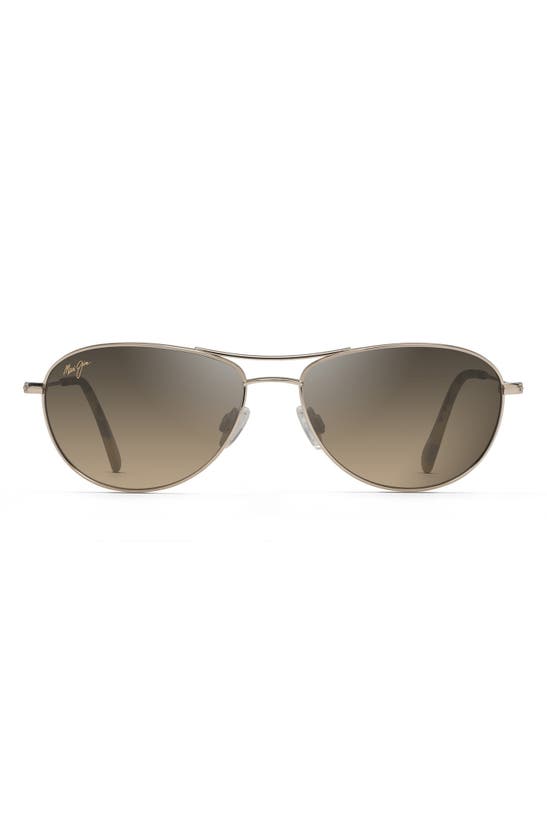 Maui Jim Baby Beach Polarized Brow Bar Aviator Sunglasses, 56mm In Copper