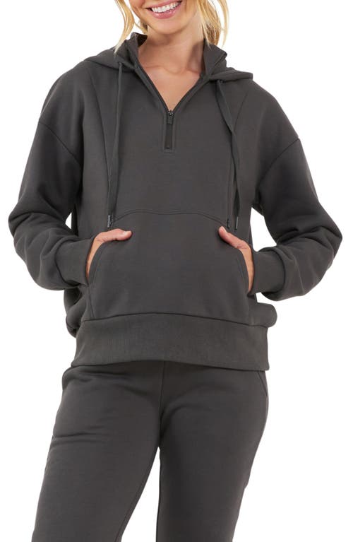 Shop Ripe Maternity Nicky Maternity/nursing Quarter Zip Hoodie In Slate