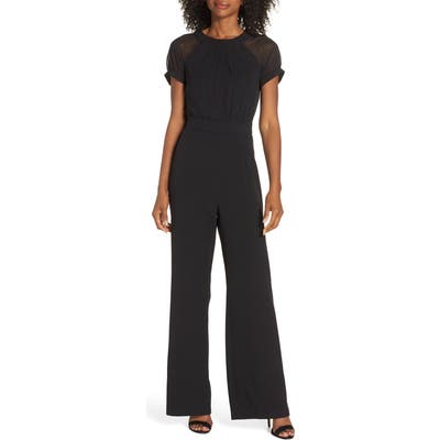 Petite Vince Camuto Crepe Jumpsuit, Black