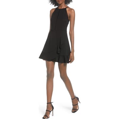 Speechless Crochet Detail Halter Neck Minidress, Black