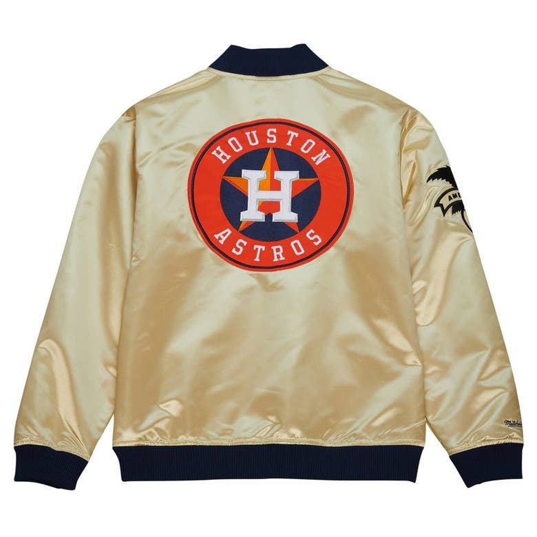 Shop Mitchell & Ness Gold Houston Astros Og 2.0 Lightweight Satin Full-zip Jacket