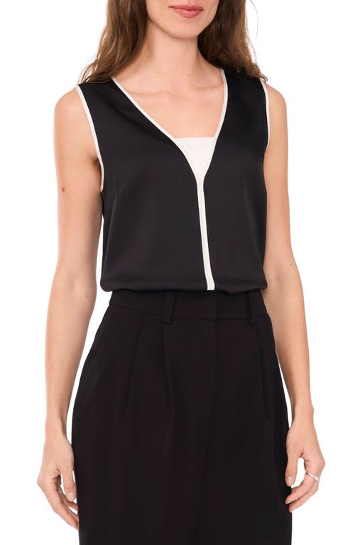 HALOGENR HALOGEN(R) PIPED SLEEVELESS TOP 