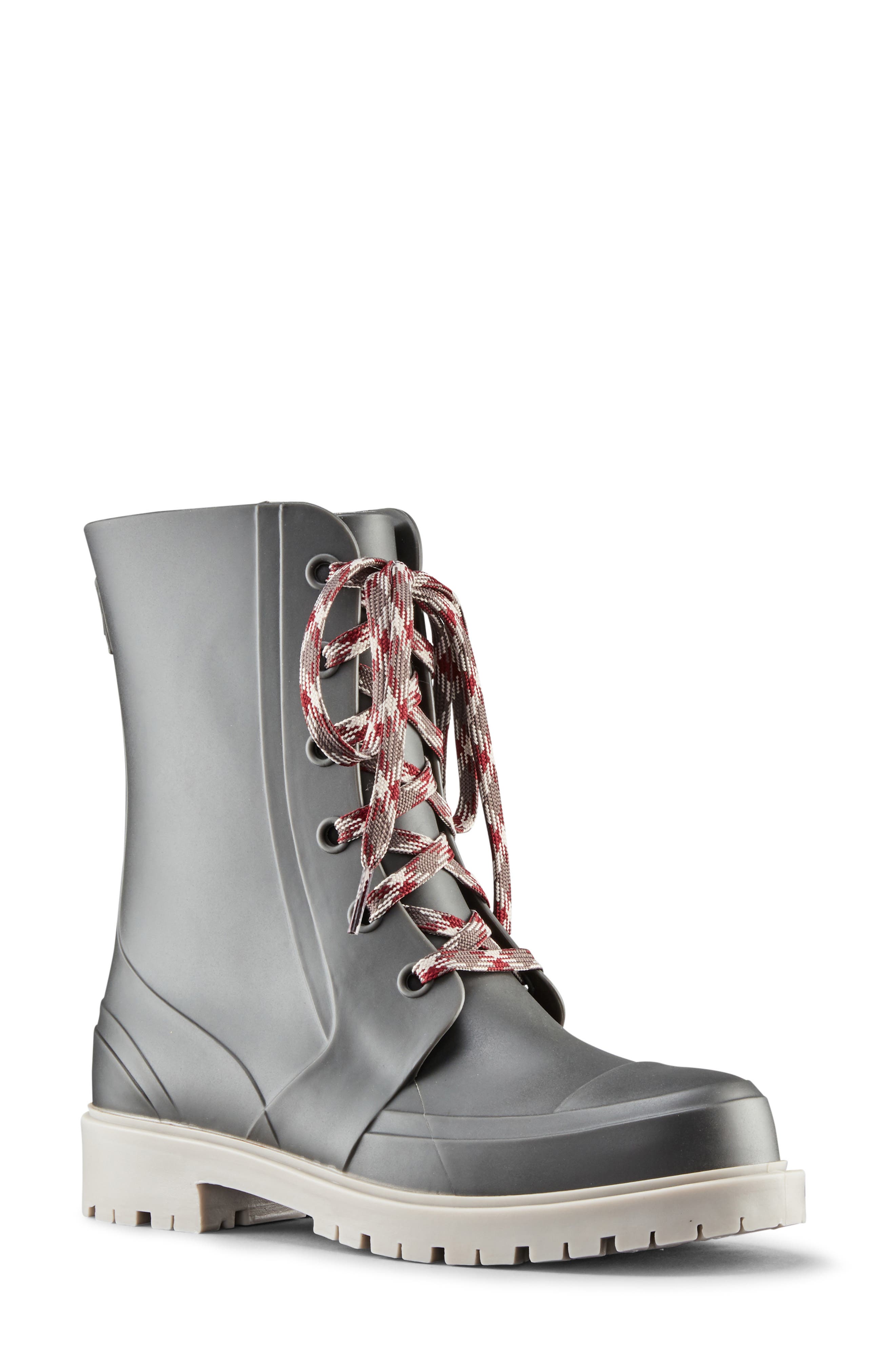 grey rain boots women