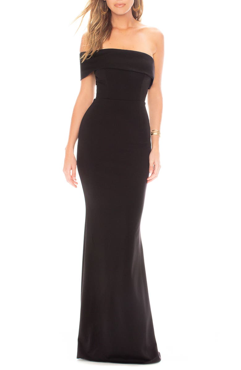 Katie May Titan One-Shoulder Cutout Crepe Gown | Nordstrom
