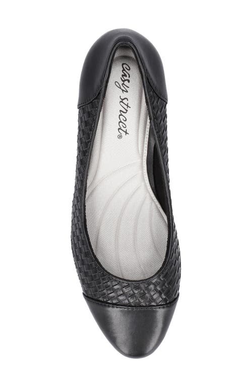 Shop Easy Street Wes Cap Toe Pump In Black Woven Embossed