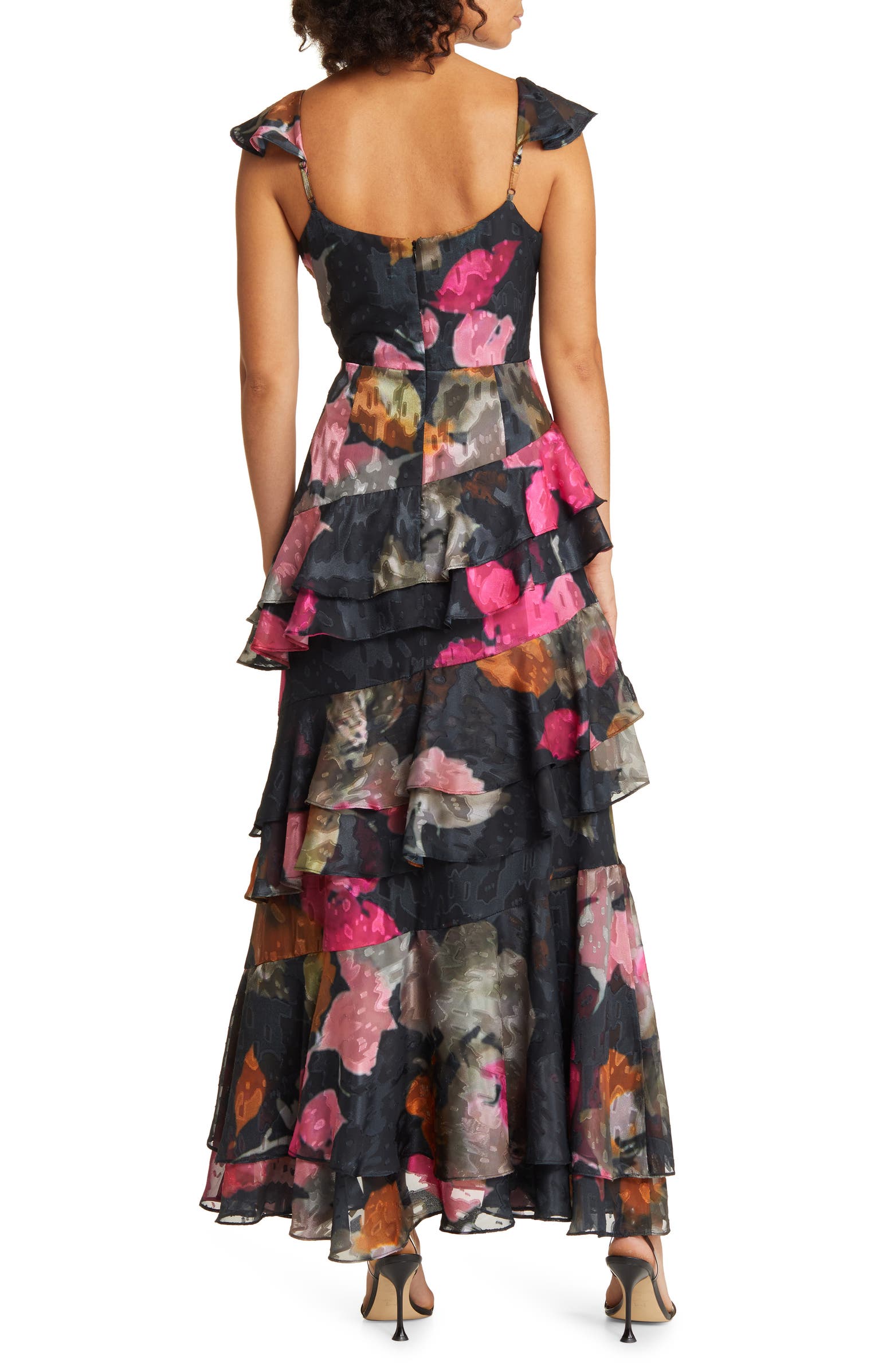 Hutch Miah Floral Tiered Ruffle Gown | Nordstrom