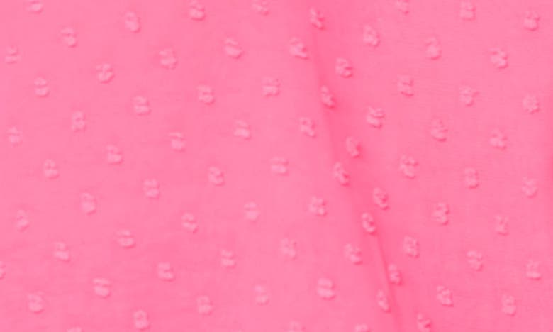Shop Gibsonlook Clip Dot Ruched Sleeve Chiffon Top In Bright Pink Rose