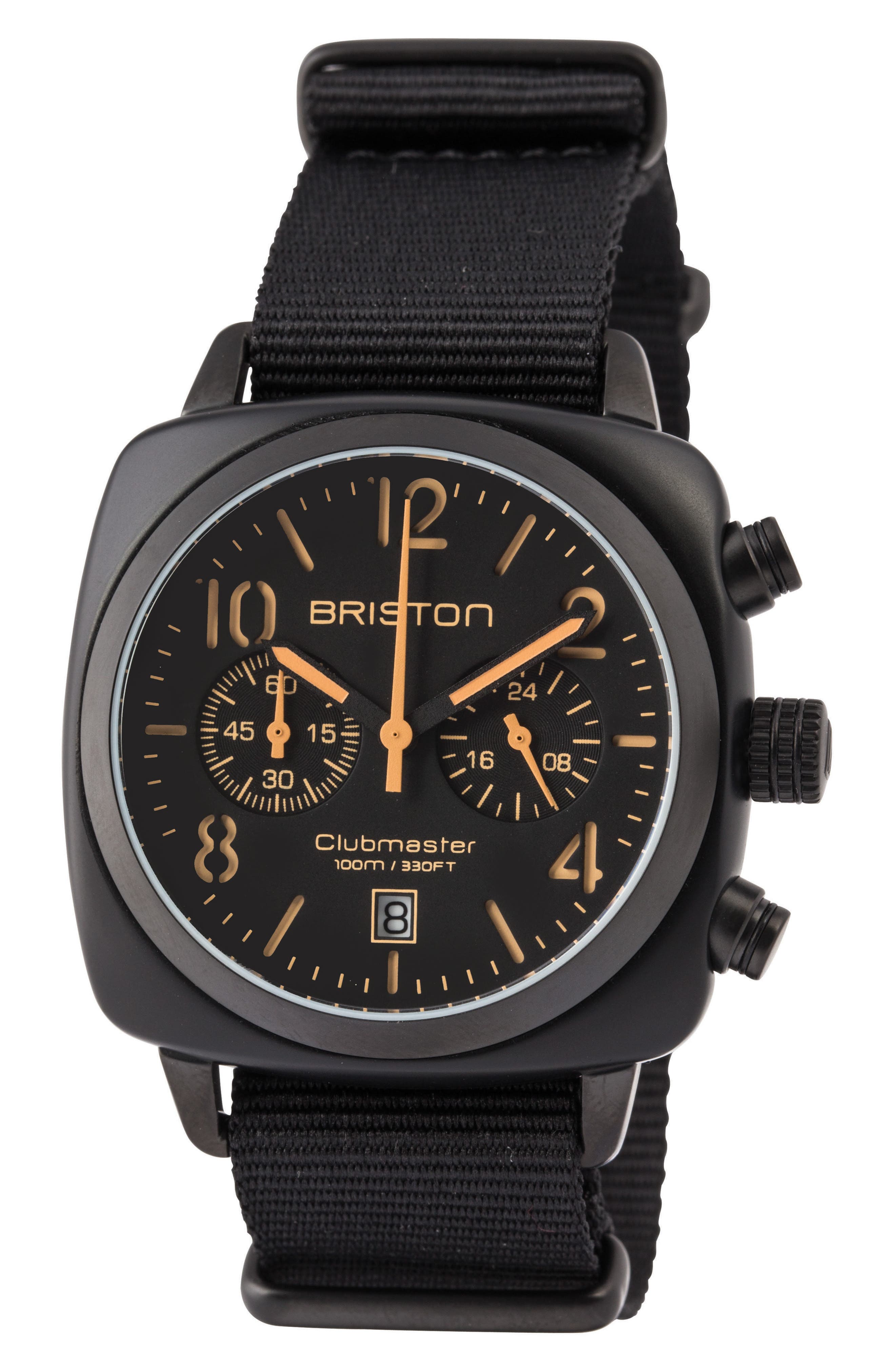 Briston Watches Clubmaster Classic Chronograph Nylon Strap Watch, 40mm