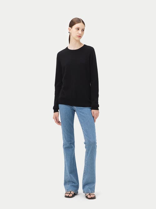 Shop Gobi Cashmere Crew Neck Sweater In Black