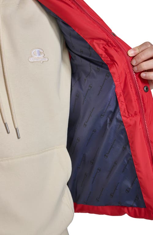 Champion Men's Solid-color Quilted Puffer Vest In Chili Pepper