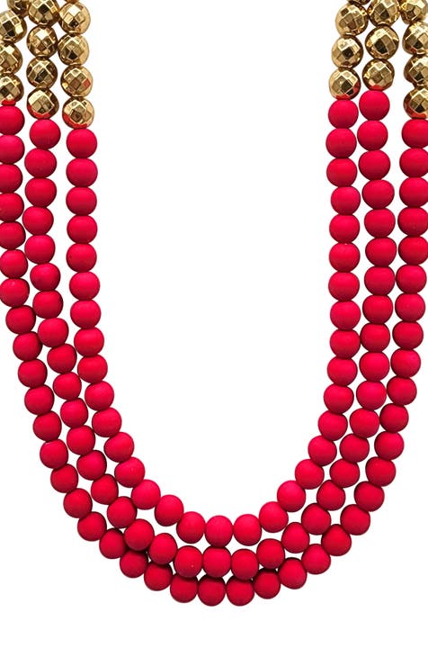 Beaded Triple Layer Necklace