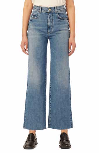 Raw hem Hepburn wide-leg jean, DL1961, High Rise