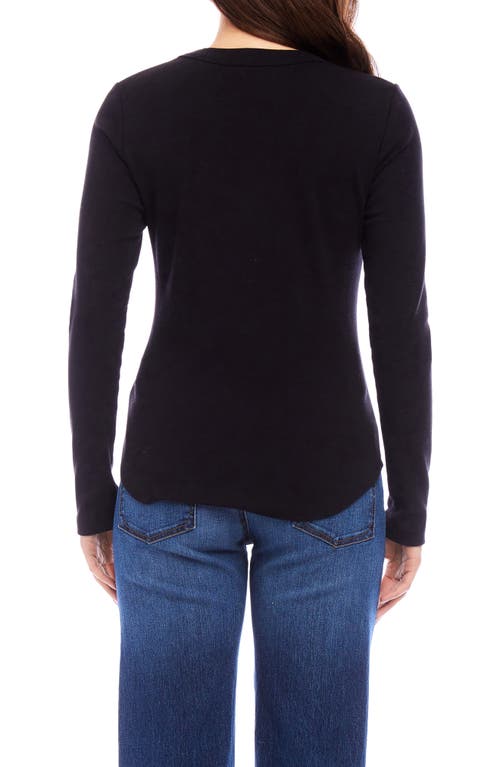 Shop Karen Kane Long Sleeve T-shirt In Black