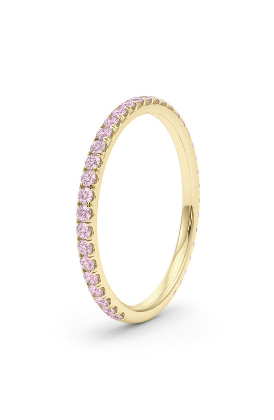 Shop Hautecarat Petite Fancy Pink Lab Created Diamond Eternity Ring In 18k Yellow Gold