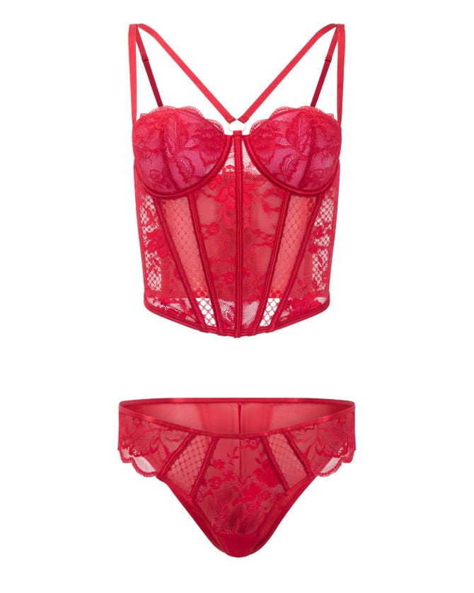Adore Me Dominika Contour Bustier Top In Dark Red