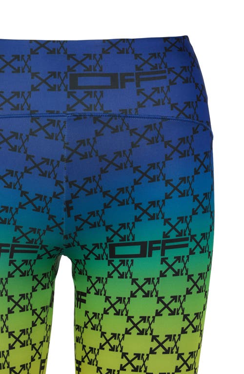 Off-white Arrows-print Biker Shorts In Blue/green/yellow Multi