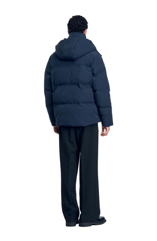 Shop Sandro Quilted Puffer Jacket In Blue Prusse