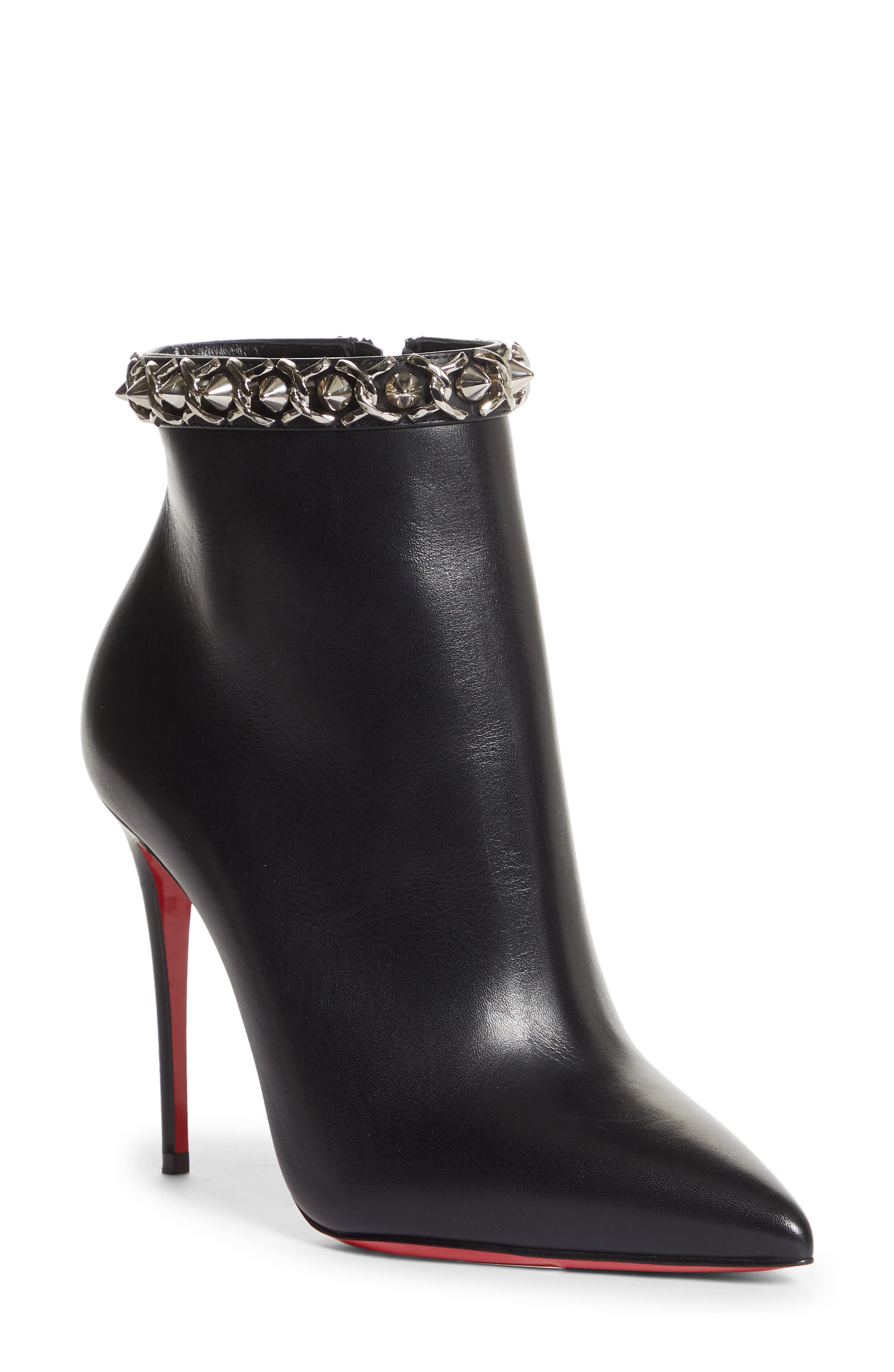 Christian Louboutin Turelastic 55 Patent Bootie - Black - EU 36.5