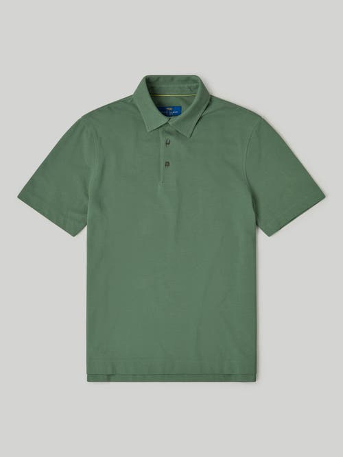 Robert Talbott Walker Short Sleeve Polo In Forest Green