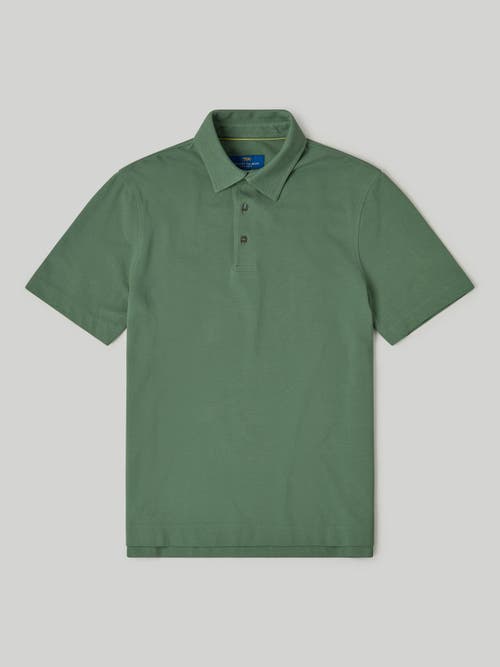 Shop Robert Talbott Walker Short Sleeve Polo In Forest Green