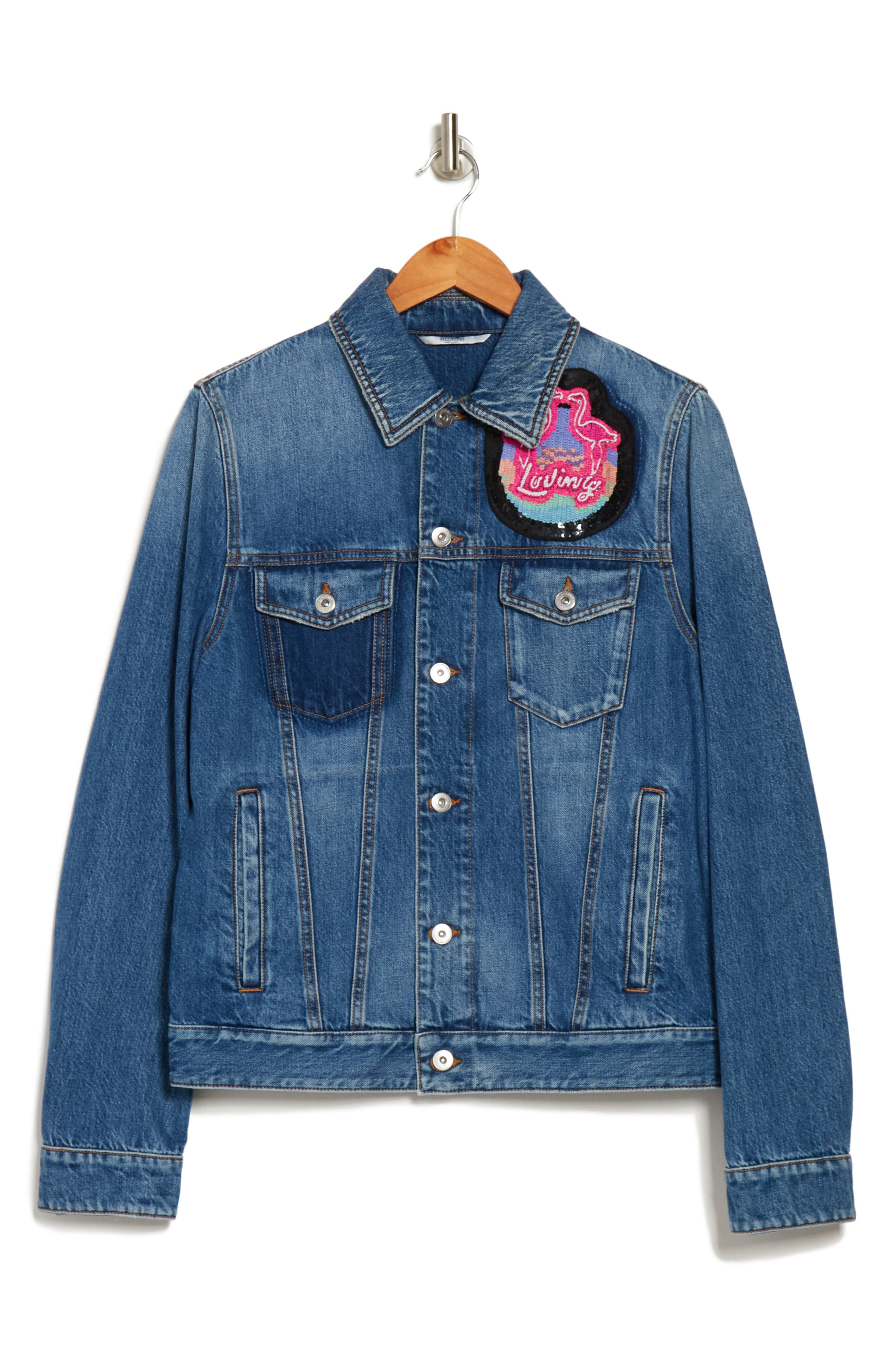 Valentino Uomo Sequins Patch Denim Jacket | Nordstromrack