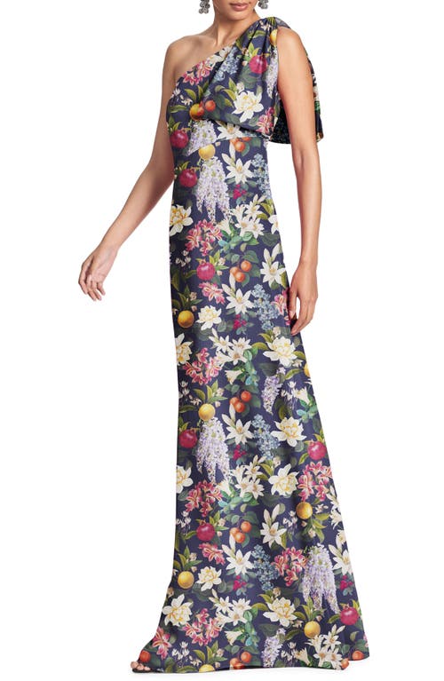 Shop Sachin & Babi Chelsea One-shoulder Gown In Alto Giardino