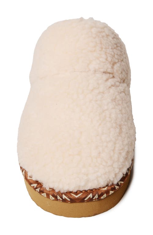 Minnetonka Cerise Faux Fur Slipper In Cream