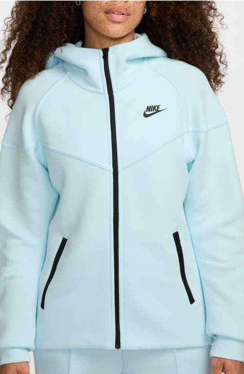 Shop Nike Sportswear Tech Fleece Windrunner Zip Hoodie In Glacier Blue/black