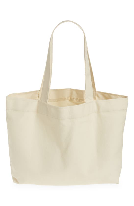 Shop Museum Of Peace And Quiet Museum Of Peace & Quiet Wordmark Canvas Tote In Bone