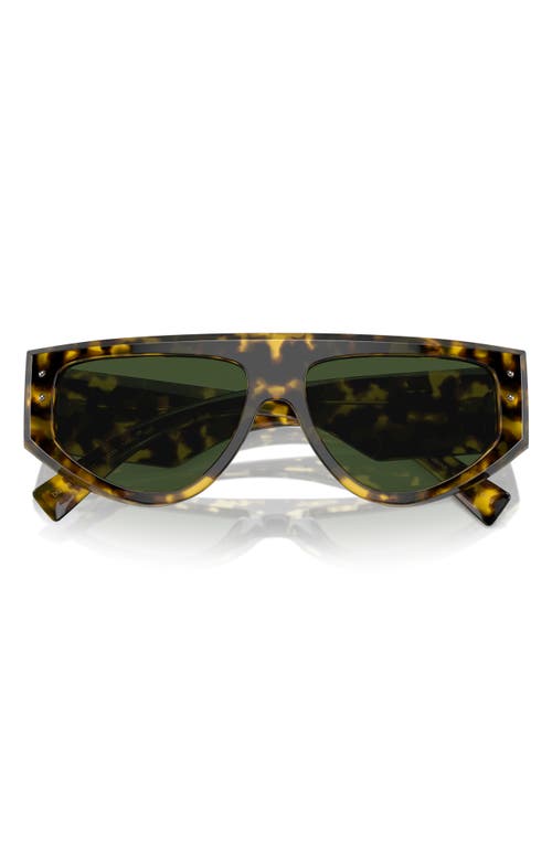 Dolce & Gabbana Dolce&gabbana 57mm Rectangular Sunglasses In Dark Green