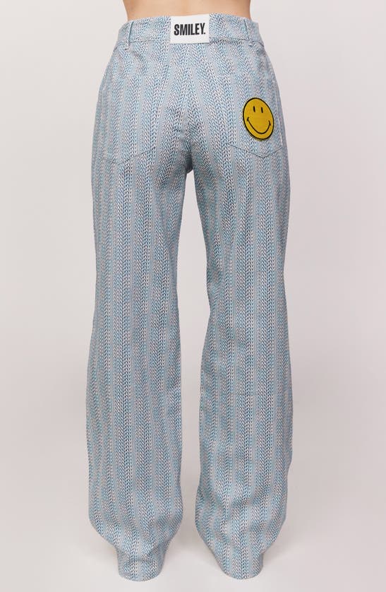 Shop Samii Ryan X Smiley® Checkered Logo Pants In Blue