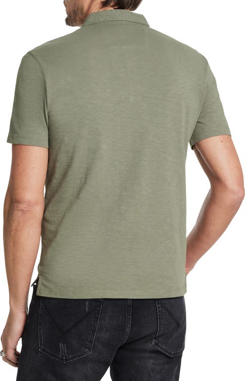 Shop John Varvatos Victor Organic Cotton Slub Polo In Eucalyptus