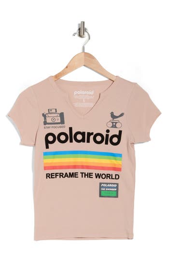 Vinyl Icons Polaroid Graphic Baby T-shirt In Tan