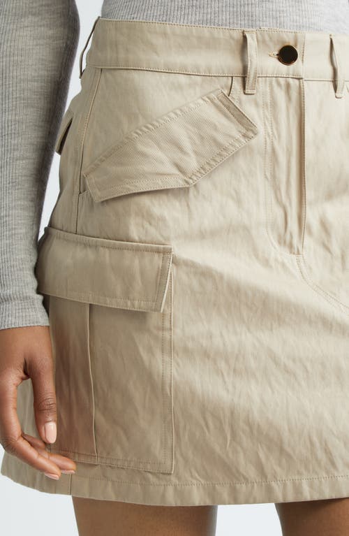 Michael Kors Twill Cargo Miniskirt In Sand
